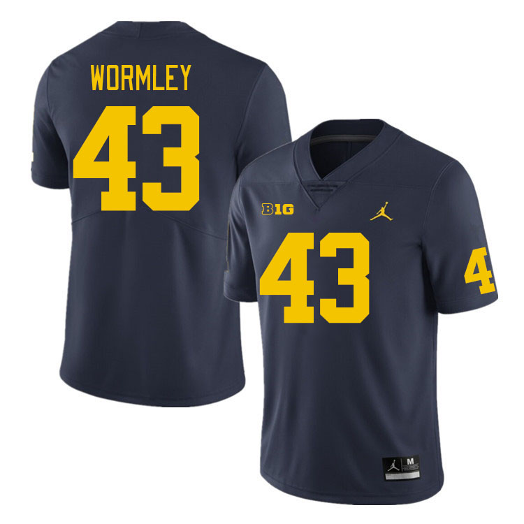 Michigan Wolverines #43 Chris Wormley College Football Jerseys Stitched Sale-Navy
